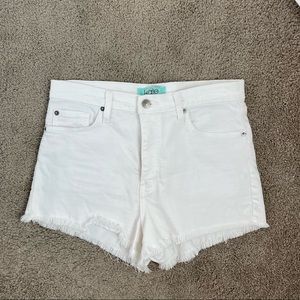 white jean shorts